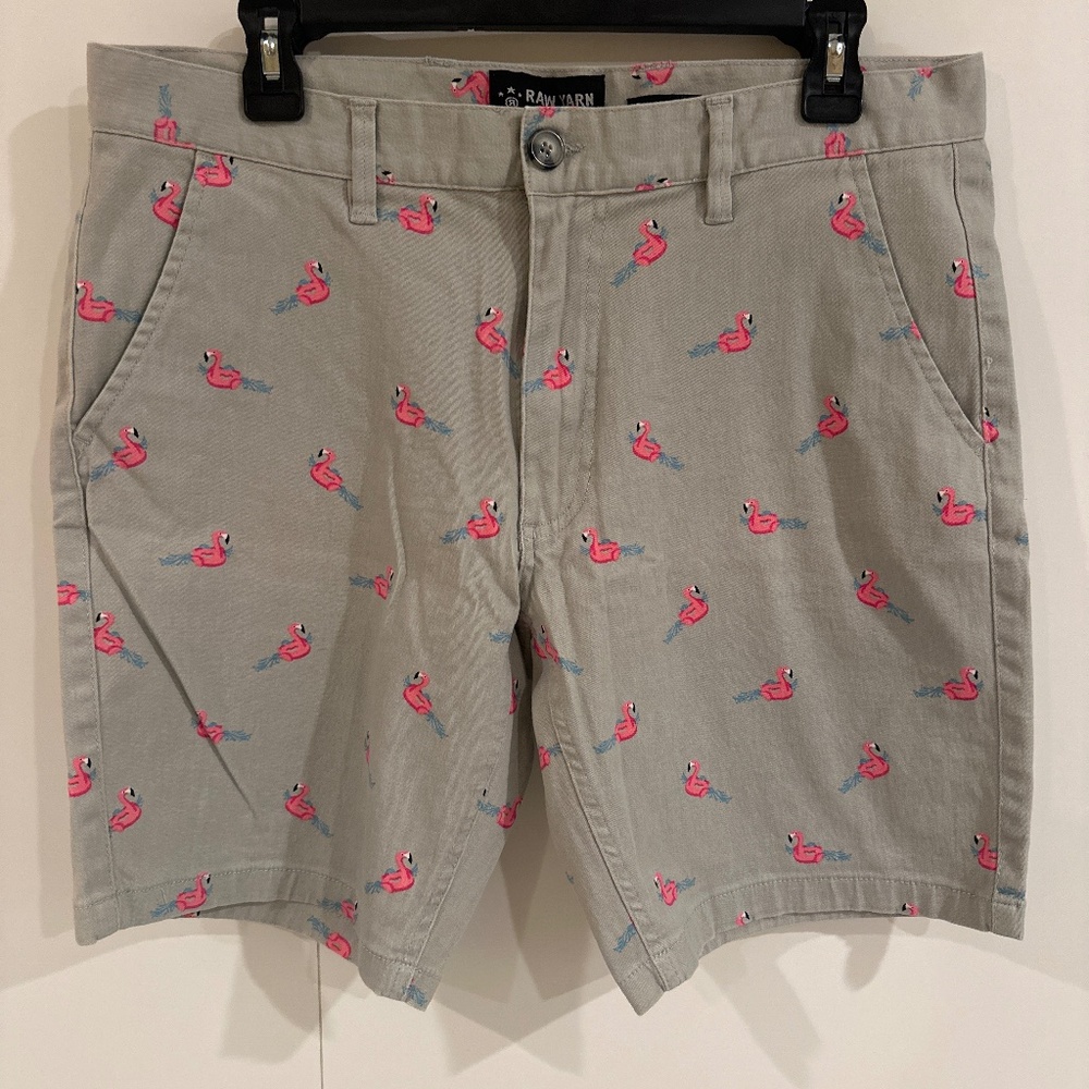 Flamingo Print Stretch Shorts